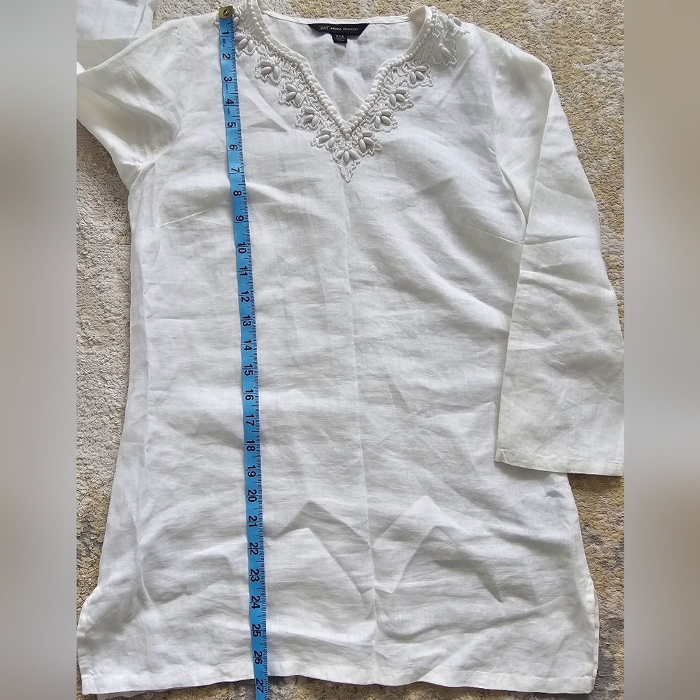 Brooks Brothers Women Linen Tunic White Tunic Top Size XXS - Picture 8 of 11